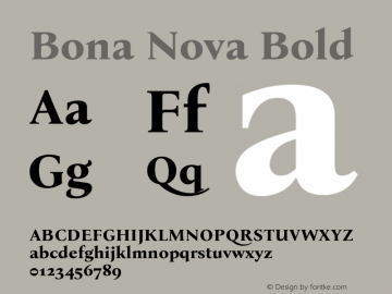 Bona Nova Bold Version 4.001; ttfautohint (v1.8.3)图片样张