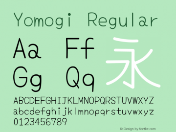 Yomogi Regular Version 3.000; ttfautohint (v1.8.3)图片样张