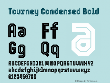 Tourney Condensed Bold Version 1.015图片样张