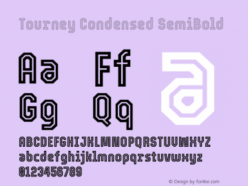 Tourney Condensed SemiBold Version 1.015图片样张