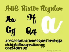 A&S Rister Regular 1.00     www.signfonts.com Font Sample