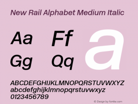 New Rail Alphabet Medium Italic Version 1.001 | web-TT图片样张