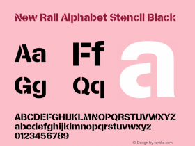 New Rail Alphabet Stencil Black Version 1.001 | web-TT图片样张