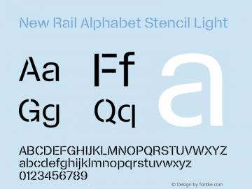 New Rail Alphabet Stencil Light Version 1.001 | web-TT图片样张