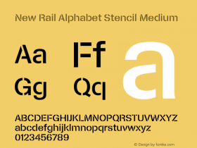 New Rail Alphabet Stencil Medium Version 1.001 | web-TT图片样张