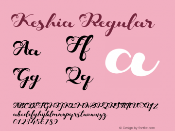 Keshia Version 1.002;Fontself Maker 3.3.0图片样张