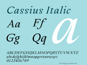 Cassius Regular Italic Version 1.001图片样张