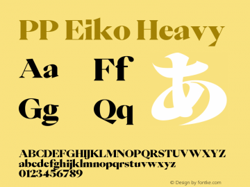 PP Eiko Heavy Version 1.000;hotconv 1.0.109;makeotfexe 2.5.65596图片样张