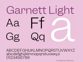 Garnett Light Version 1.000;PS 1.000;hotconv 16.6.51;makeotf.lib2.5.65220图片样张