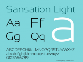Sansation Light Version 1.2 Font Sample