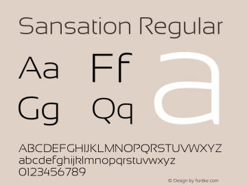 Sansation Regular Version 1.2 Font Sample