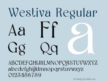 Westiva Regular Version 1.003图片样张