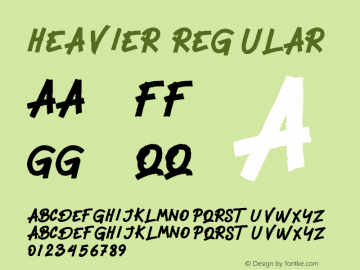 Heavier Version 1.00;June 29, 2021;FontCreator 11.5.0.2430 64-bit图片样张