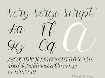 Very Virgo Script Version 1.002;Fontself Maker 3.5.4图片样张