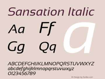 Sansation Italic Version 1.301 Font Sample