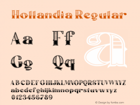 HOLLANDIA Version 1.00;June 26, 2021;FontCreator 13.0.0.2637 64-bit图片样张