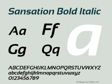 Sansation Bold Italic Version 1.3 Font Sample