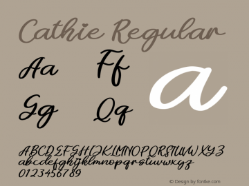 Cathie Version 1.00;June 28, 2021;FontCreator 13.0.0.2683 64-bit图片样张