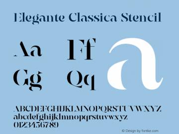 Elegante Classica Stencil Version 1.00;March 22, 2021;FontCreator 13.0.0.2683 64-bit图片样张