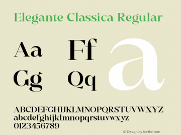 Elegante Classica Version 1.00;March 22, 2021;FontCreator 13.0.0.2683 64-bit图片样张