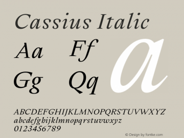 Cassius-RegularItalic Version 1.001图片样张