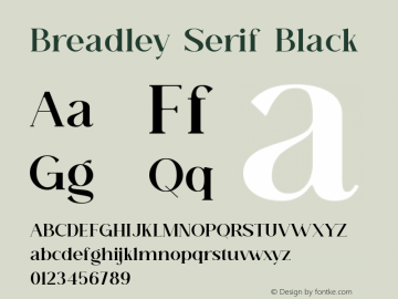 Breadley Serif Black Version 1.000图片样张