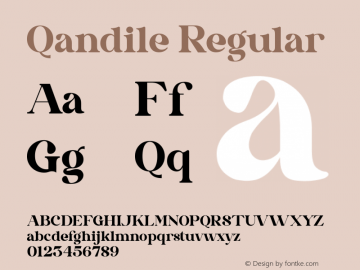 Qandile Version 1.00;July 2, 2021;FontCreator 13.0.0.2683 64-bit图片样张