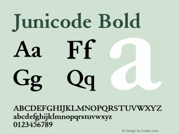 Junicode Bold Version 0.6.9 Font Sample