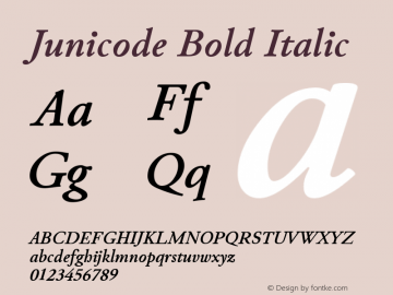 Junicode Bold Italic Version 0.7.5图片样张