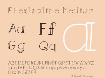 EFextraline Medium Version 001.000 Font Sample