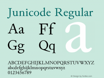 Junicode Regular Version 0.7.6 Font Sample