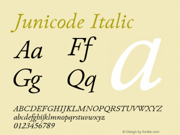 Junicode Italic Version 0.7.8 ; ttfautohint (v0.93) -l 20 -r 150 -G 200 -x 14 -w 