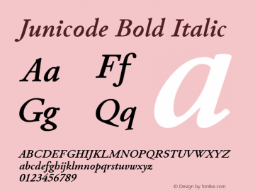 Junicode Bold Italic Version 0.7.8 ; ttfautohint (v0.93) -l 20 -r 150 -G 200 -x 14 -w 