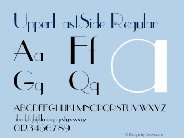 UpperEastSide Regular Unknown Font Sample