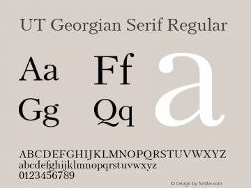 UT Georgian Serif Regular 08-26-2003 Font Sample