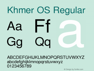 Khmer OS Regular 3.02 2006 Font Sample