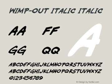 Wimp-Out Italic Italic 1 Font Sample