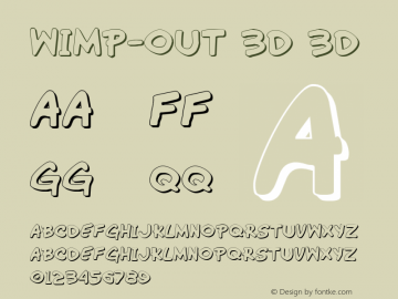 Wimp-Out 3D 3D 1 Font Sample