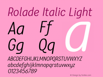 Rolade Italic Light 2.000图片样张