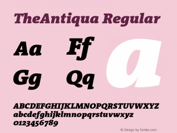 TheAntiqua Black Italic Version 1.72图片样张