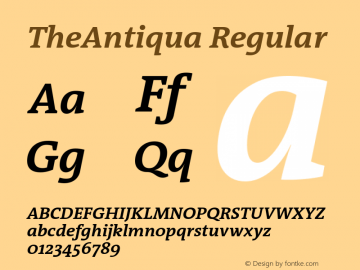 TheAntiqua Bold Italic Version 1.72图片样张