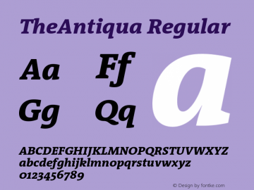 TheAntiqua ExtraBold Italic Version 1.72图片样张