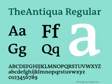 TheAntiqua SemiBold Version 1.72图片样张