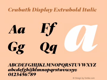 Crabath Display Extrabold Italic Version 1.283;FEAKit 1.0图片样张