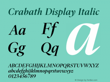 Crabath Display Italic Version 1.283;FEAKit 1.0图片样张