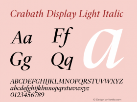 Crabath Display Light Italic Version 1.283;FEAKit 1.0图片样张