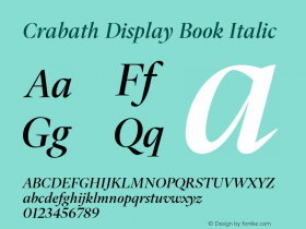 Crabath Display Book Italic Version 1.283;FEAKit 1.0图片样张