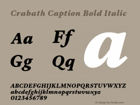 Crabath Caption Bold Italic Version 1.283;FEAKit 1.0图片样张