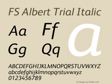 FSAlbert-Italic Trial Version 6.000图片样张