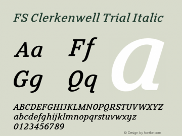 FSClerkenwell-Italic Trial Version 6.000图片样张